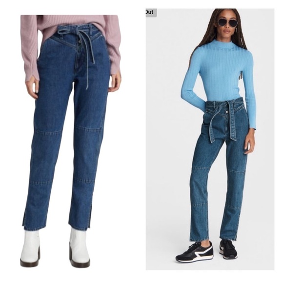 rag & bone Mia Yoke High Rise Straight Leg Jeans Dark Wash Size 30 NWT - Picture 4 of 13